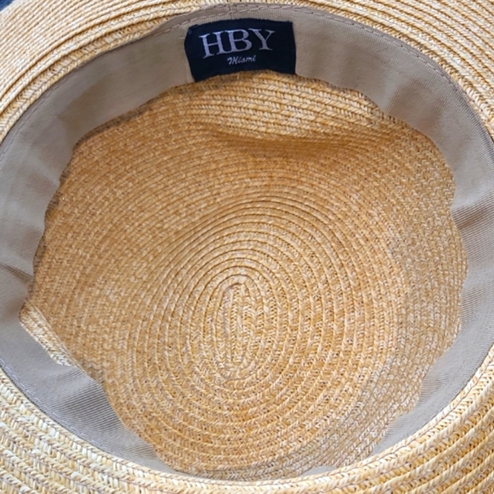 HBY Miami chic Tan and Black Wide Brim Hat - Picture 3 of 3